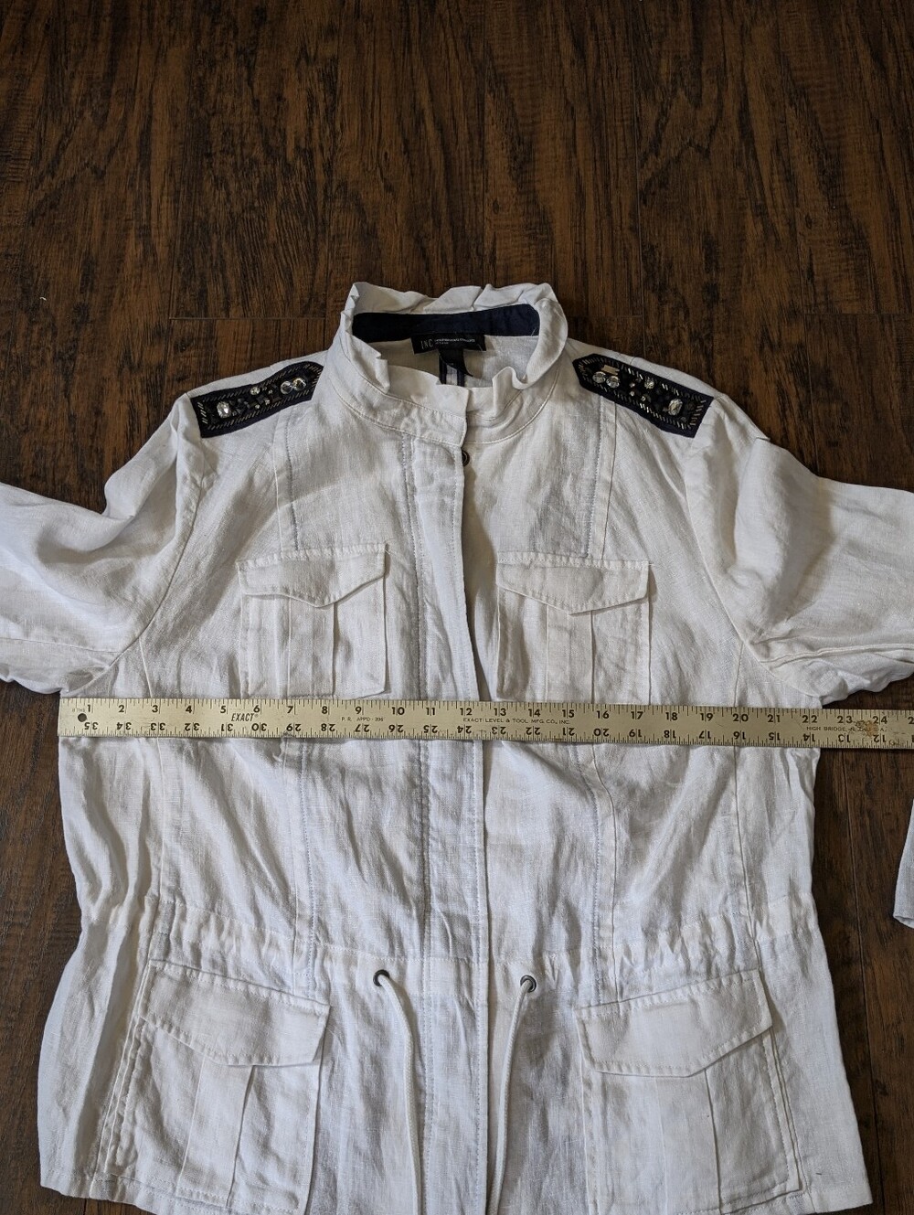 INC international concepts sz 1X women's linen jacker Drawstring Utility Jacket - Picture 6 of 9